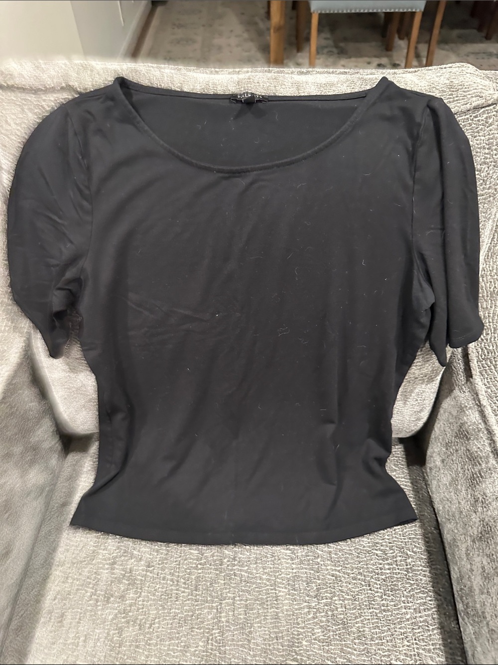 Talbots Black Scoop Neck Short Sleeve Tee Top